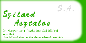 szilard asztalos business card